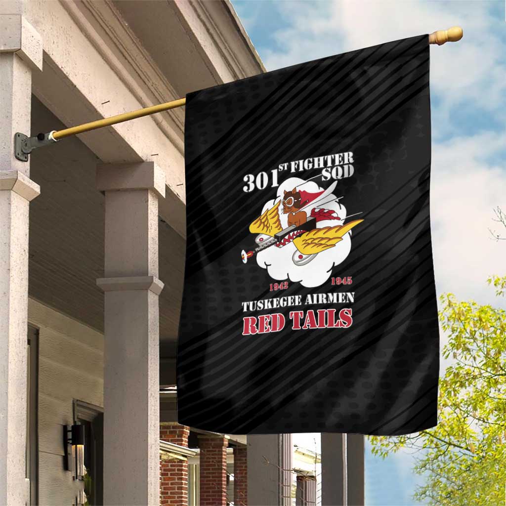 Tuskegee Airmen Red Tails Garden Flag 301st Fighter Squadron - Black - Wonder Print Shop