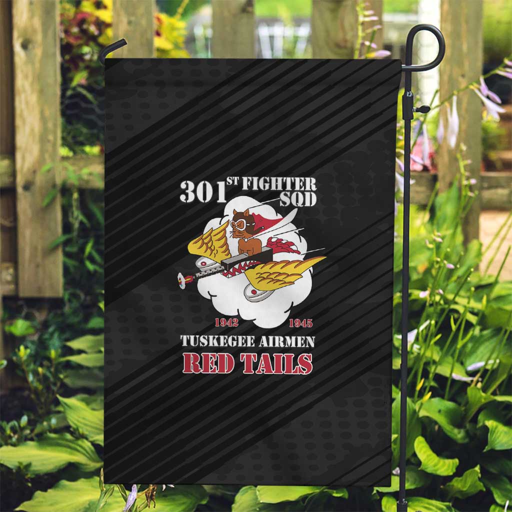 Tuskegee Airmen Red Tails Garden Flag 301st Fighter Squadron - Black - Wonder Print Shop