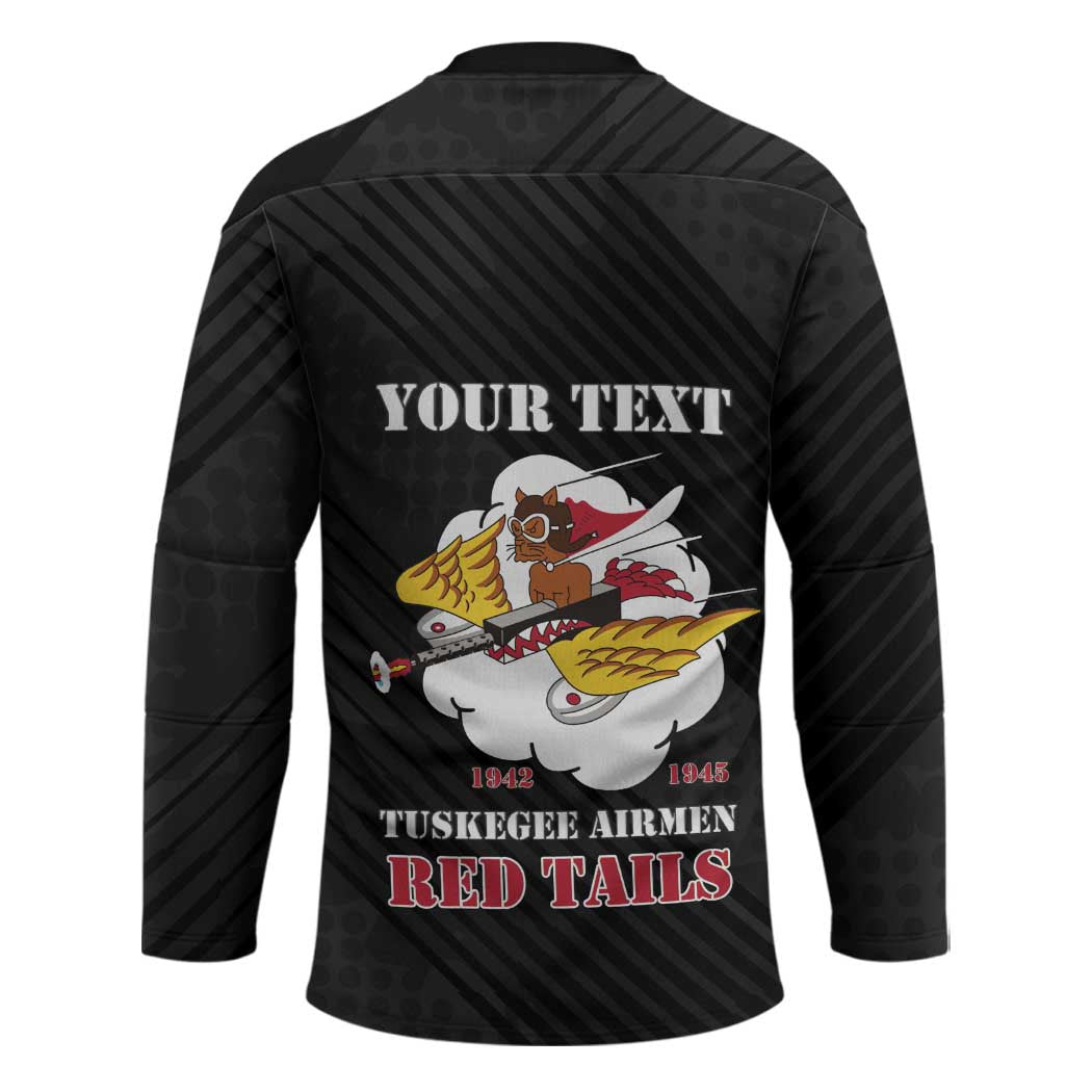 Personalized Tuskegee Airmen Red Tails Hockey Jersey 301st Fighter Squadron - Black - Wonder Print Shop
