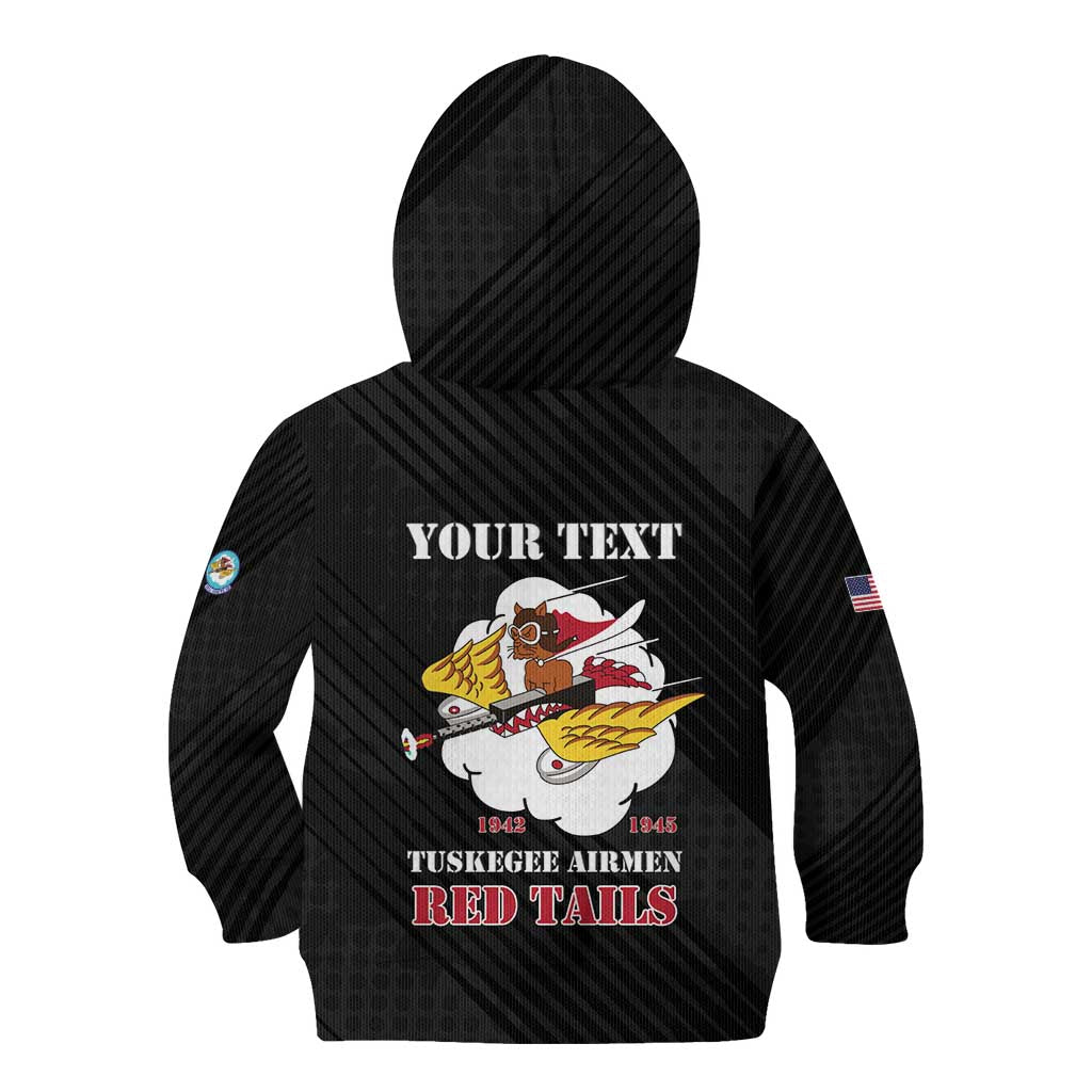 Personalized Tuskegee Airmen Red Tails Kid Hoodie 301st Fighter Squadron - Black - Wonder Print Shop