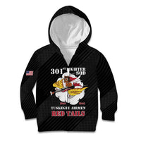Personalized Tuskegee Airmen Red Tails Kid Hoodie 301st Fighter Squadron - Black - Wonder Print Shop