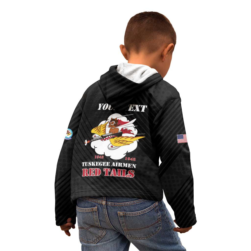 Personalized Tuskegee Airmen Red Tails Kid Hoodie 301st Fighter Squadron - Black - Wonder Print Shop