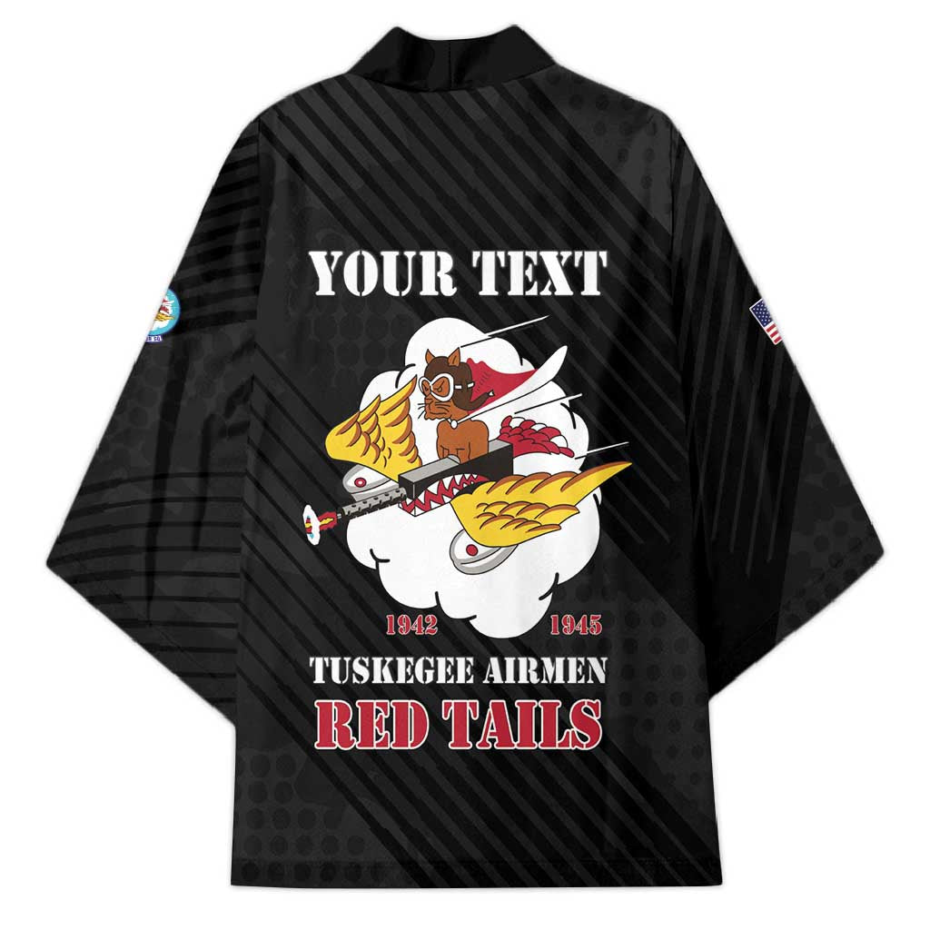 Personalized Tuskegee Airmen Red Tails Kimono 301st Fighter Squadron - Black - Wonder Print Shop
