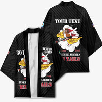 Personalized Tuskegee Airmen Red Tails Kimono 301st Fighter Squadron - Black - Wonder Print Shop