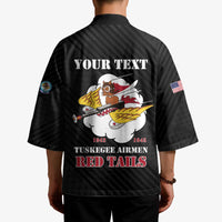 Personalized Tuskegee Airmen Red Tails Kimono 301st Fighter Squadron - Black - Wonder Print Shop