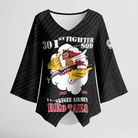 Personalized Tuskegee Airmen Red Tails Kimono Sleeve Blouse 301st Fighter Squadron - Black - Wonder Print Shop
