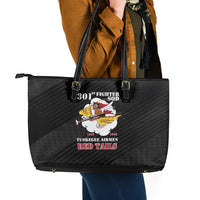 Tuskegee Airmen Red Tails Leather Tote Bag 301st Fighter Squadron - Black - Wonder Print Shop