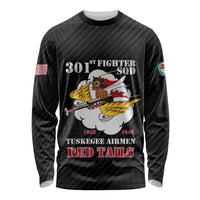 Personalized Tuskegee Airmen Red Tails Long Sleeve Shirt 301st Fighter Squadron - Black - Wonder Print Shop
