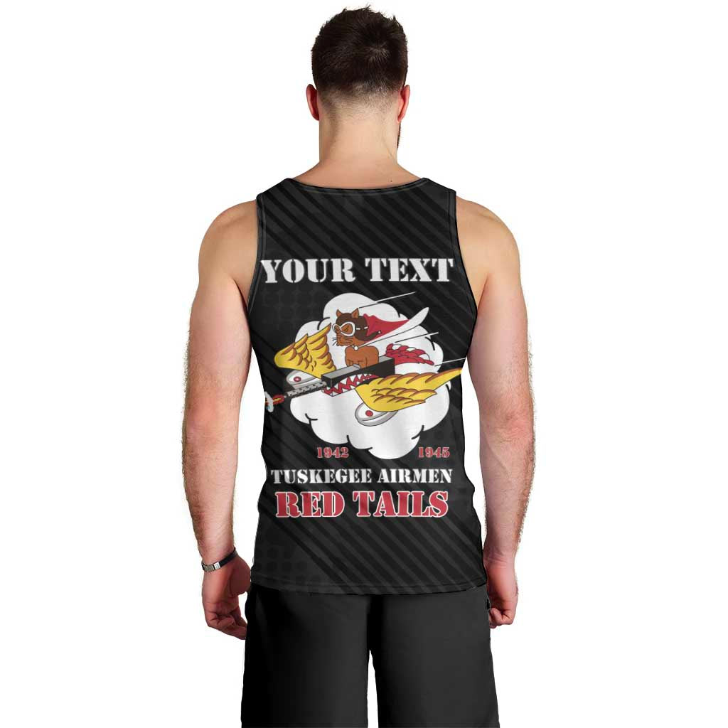 Personalized Tuskegee Airmen Red Tails Men Tank Top 301st Fighter Squadron - Black - Wonder Print Shop