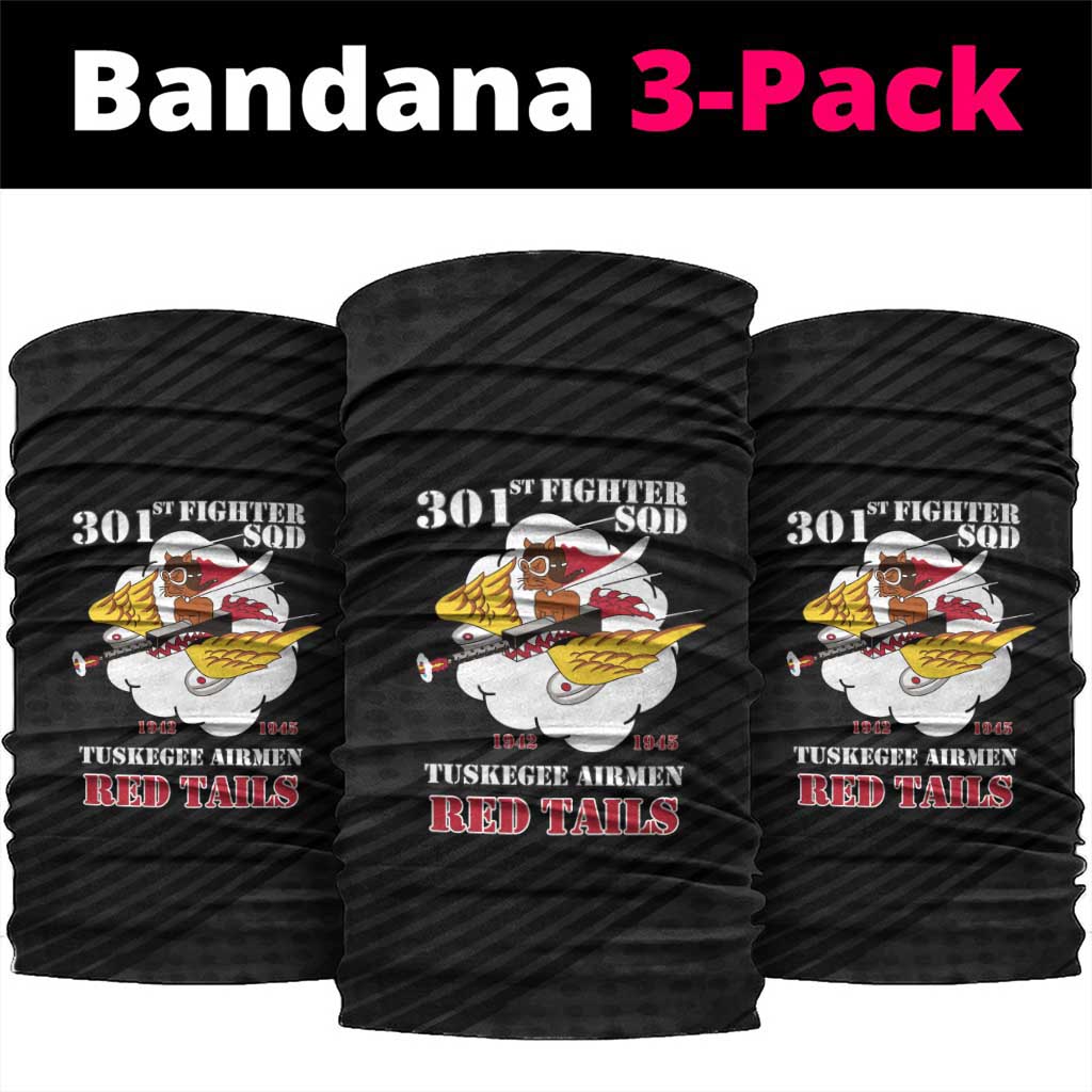 Tuskegee Airmen Red Tails Neck Gaiter 301st Fighter Squadron - Black - Wonder Print Shop