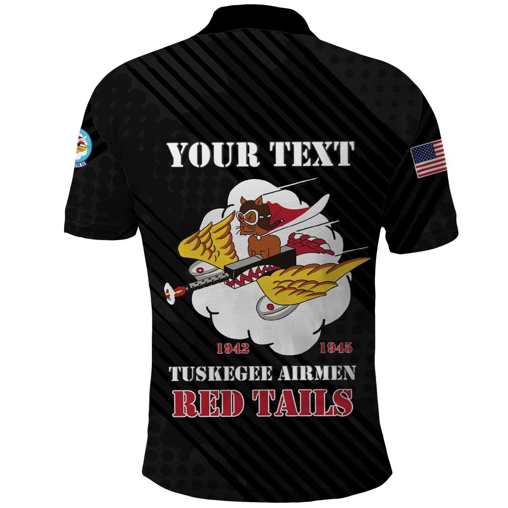 Personalized Tuskegee Airmen Red Tails Polo Shirt 301st Fighter Squadron - Black - Wonder Print Shop