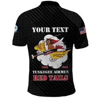 Personalized Tuskegee Airmen Red Tails Polo Shirt 301st Fighter Squadron - Black - Wonder Print Shop