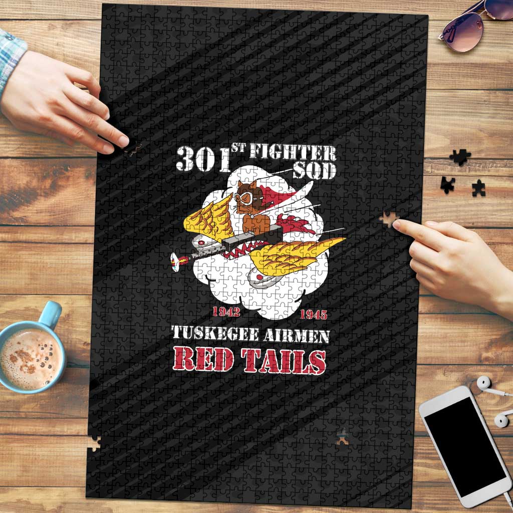 Tuskegee Airmen Red Tails Puzzle 301st Fighter Squadron - Black - Wonder Print Shop