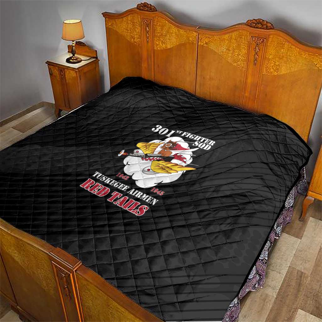 Tuskegee Airmen Red Tails Quilt 301st Fighter Squadron - Black - Wonder Print Shop