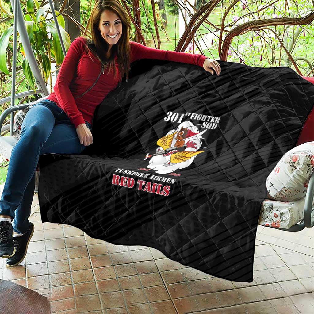 Tuskegee Airmen Red Tails Quilt 301st Fighter Squadron - Black - Wonder Print Shop