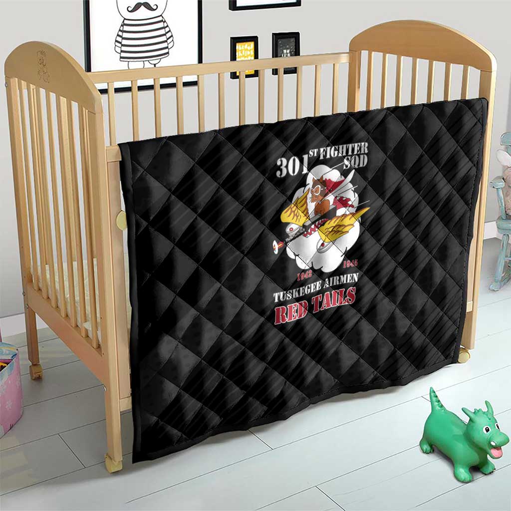 Tuskegee Airmen Red Tails Quilt 301st Fighter Squadron - Black - Wonder Print Shop