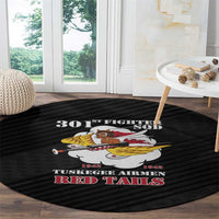 Tuskegee Airmen Red Tails Round Carpet 301st Fighter Squadron - Black - Wonder Print Shop
