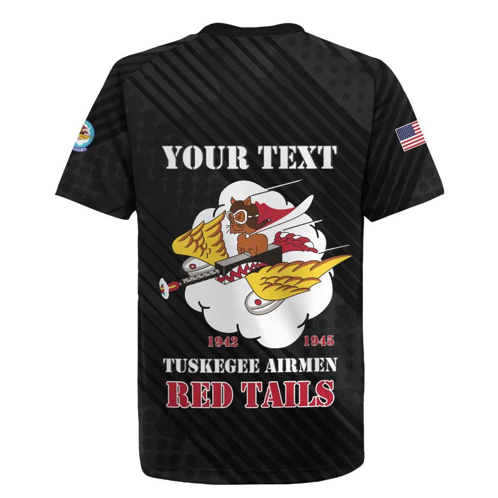 Personalized Tuskegee Airmen Red Tails Rugby Jersey 301st Fighter Squadron - Black - Wonder Print Shop