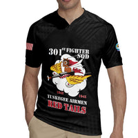 Personalized Tuskegee Airmen Red Tails Rugby Jersey 301st Fighter Squadron - Black - Wonder Print Shop