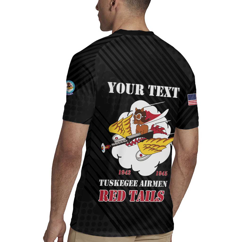 Personalized Tuskegee Airmen Red Tails Rugby Jersey 301st Fighter Squadron - Black - Wonder Print Shop