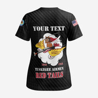 Personalized Tuskegee Airmen Red Tails Scrub Top 301st Fighter Squadron - Black - Wonder Print Shop