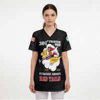 Personalized Tuskegee Airmen Red Tails Scrub Top 301st Fighter Squadron - Black - Wonder Print Shop