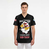 Personalized Tuskegee Airmen Red Tails Scrub Top 301st Fighter Squadron - Black - Wonder Print Shop