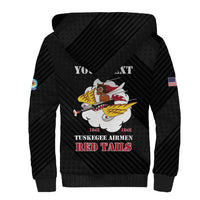 Personalized Tuskegee Airmen Red Tails Sherpa Hoodie 301st Fighter Squadron - Black - Wonder Print Shop