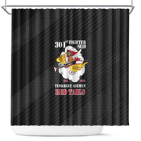Tuskegee Airmen Red Tails Shower Curtain 301st Fighter Squadron - Black - Wonder Print Shop