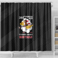 Tuskegee Airmen Red Tails Shower Curtain 301st Fighter Squadron - Black - Wonder Print Shop