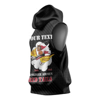 Personalized Tuskegee Airmen Red Tails Sleeveless Hoodie 301st Fighter Squadron - Black - Wonder Print Shop