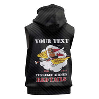 Personalized Tuskegee Airmen Red Tails Sleeveless Zip Hoodie 301st Fighter Squadron - Black - Wonder Print Shop