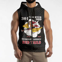 Personalized Tuskegee Airmen Red Tails Sleeveless Zip Hoodie 301st Fighter Squadron - Black - Wonder Print Shop