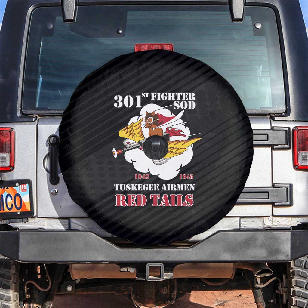 Tuskegee Airmen Red Tails Spare Tire Cover 301st Fighter Squadron - Black - Wonder Print Shop