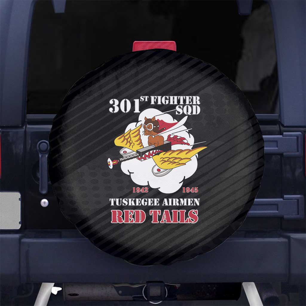 Tuskegee Airmen Red Tails Spare Tire Cover 301st Fighter Squadron - Black - Wonder Print Shop
