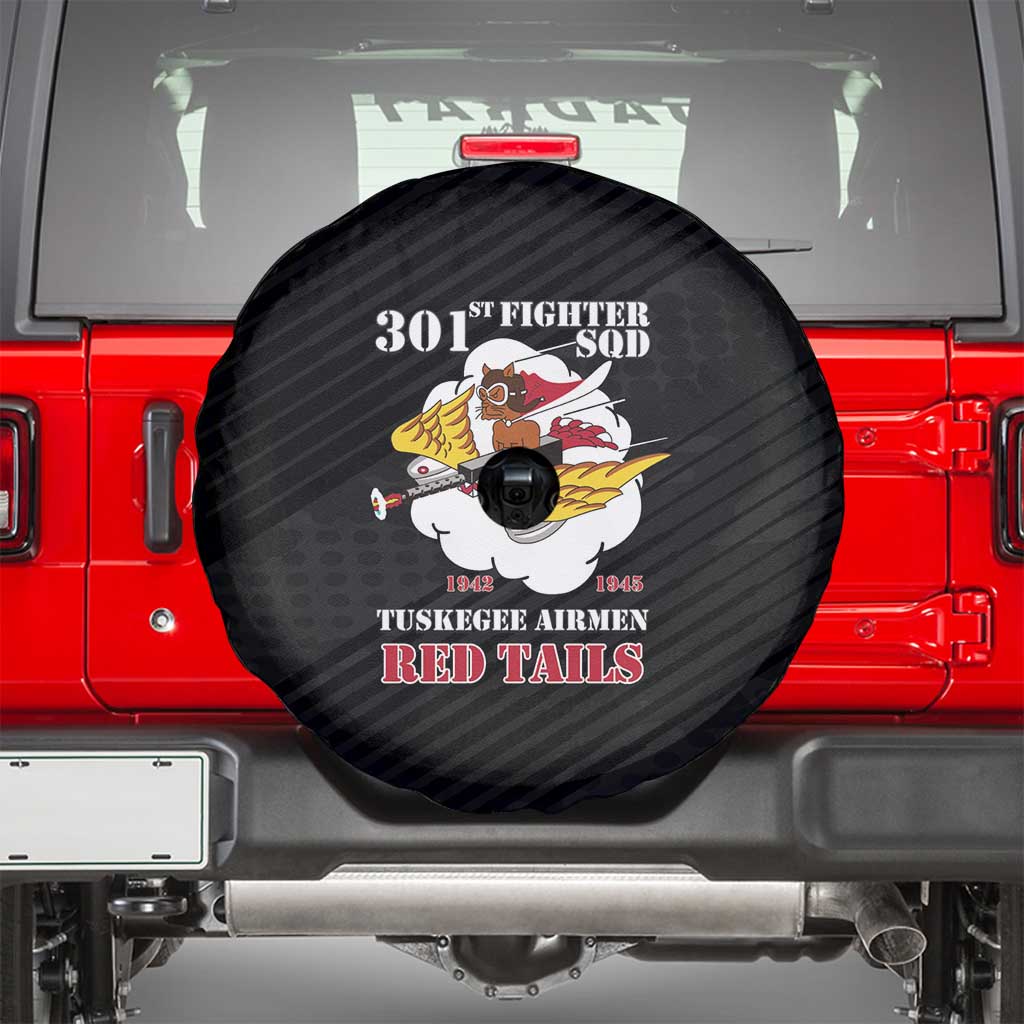 Tuskegee Airmen Red Tails Spare Tire Cover 301st Fighter Squadron - Black - Wonder Print Shop