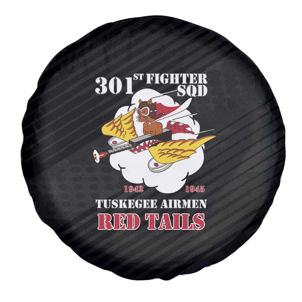 Tuskegee Airmen Red Tails Spare Tire Cover 301st Fighter Squadron - Black - Wonder Print Shop