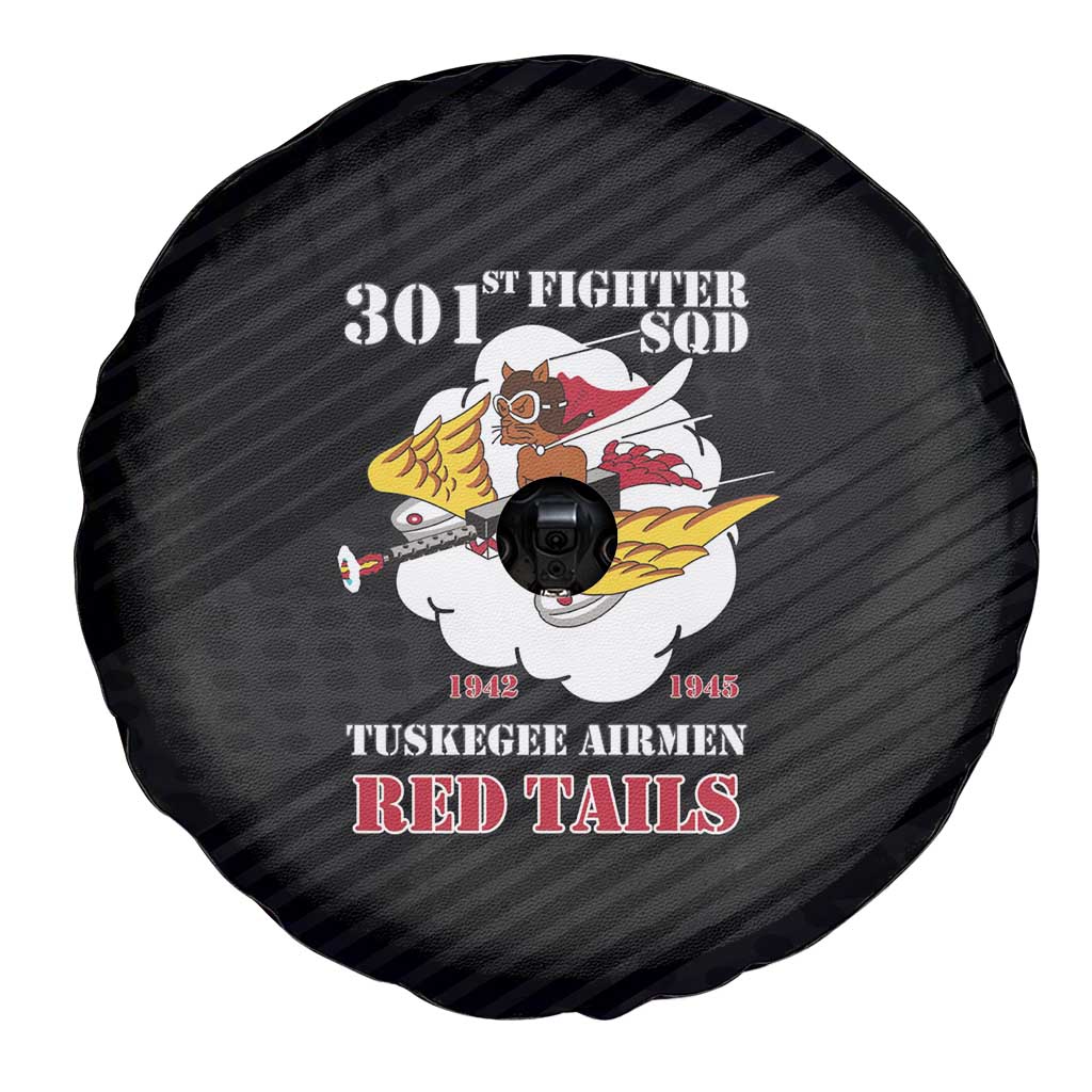 Tuskegee Airmen Red Tails Spare Tire Cover 301st Fighter Squadron - Black - Wonder Print Shop