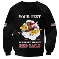 Personalized Tuskegee Airmen Red Tails Sweatshirt 301st Fighter Squadron - Black - Wonder Print Shop