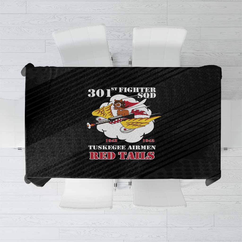 Tuskegee Airmen Red Tails Tablecloth 301st Fighter Squadron - Black - Wonder Print Shop