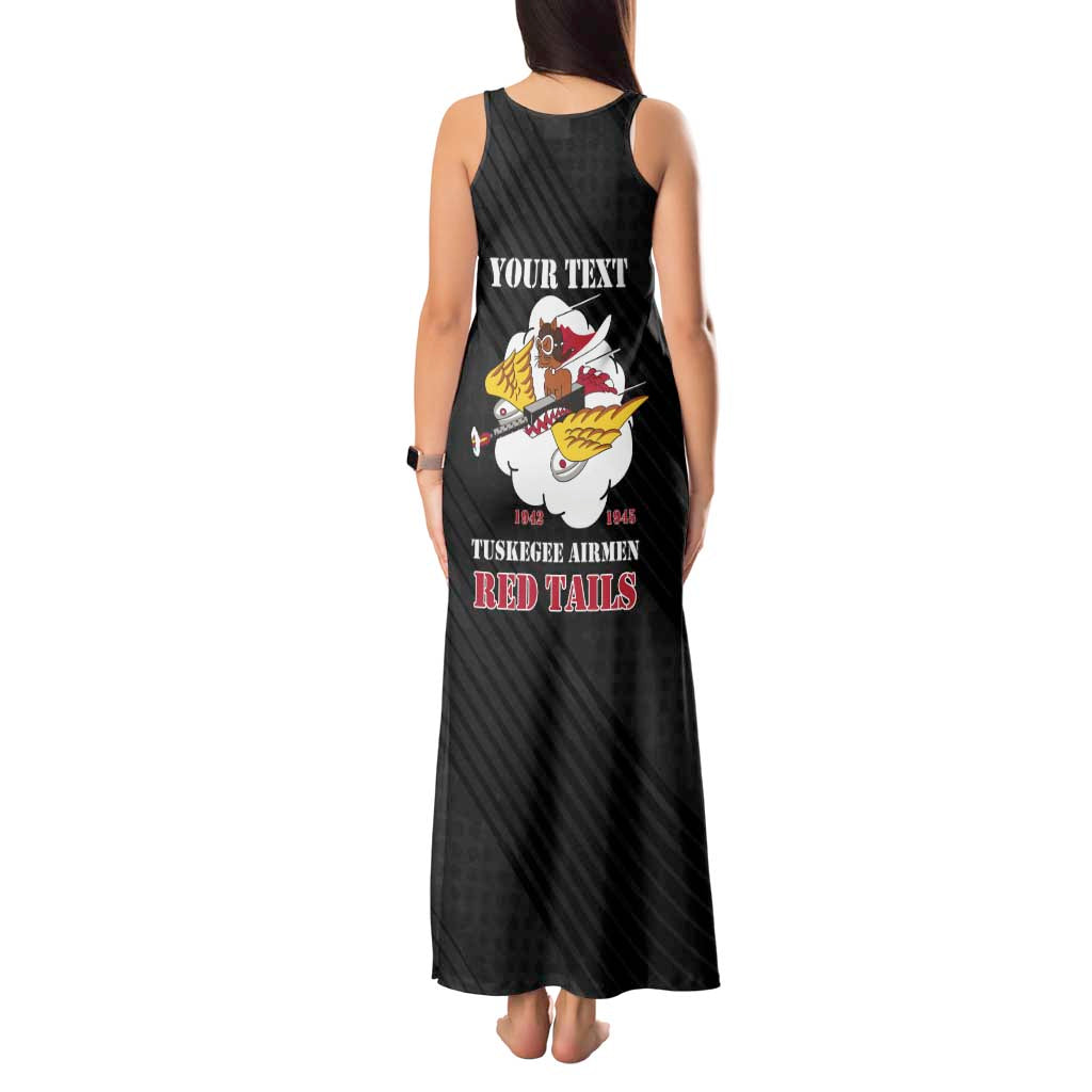 Personalized Tuskegee Airmen Red Tails Tank Maxi Dress 301st Fighter Squadron - Black - Wonder Print Shop