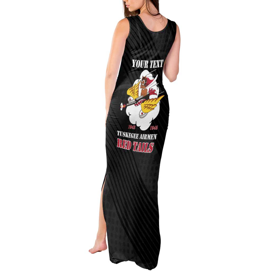 Personalized Tuskegee Airmen Red Tails Tank Maxi Dress 301st Fighter Squadron - Black - Wonder Print Shop