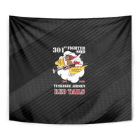 Tuskegee Airmen Red Tails Tapestry 301st Fighter Squadron - Black - Wonder Print Shop