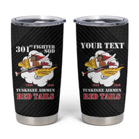 Personalized Tuskegee Airmen Red Tails Tumbler Cup 301st Fighter Squadron - Black - Wonder Print Shop