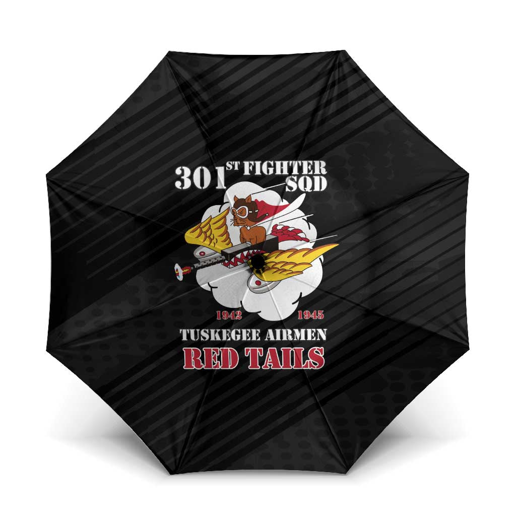 Tuskegee Airmen Red Tails Umbrella 301st Fighter Squadron - Black - Wonder Print Shop