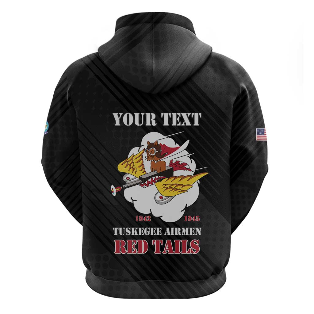 Personalized Tuskegee Airmen Red Tails Zip Hoodie 301st Fighter Squadron - Black - Wonder Print Shop
