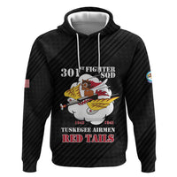 Personalized Tuskegee Airmen Red Tails Zip Hoodie 301st Fighter Squadron - Black - Wonder Print Shop