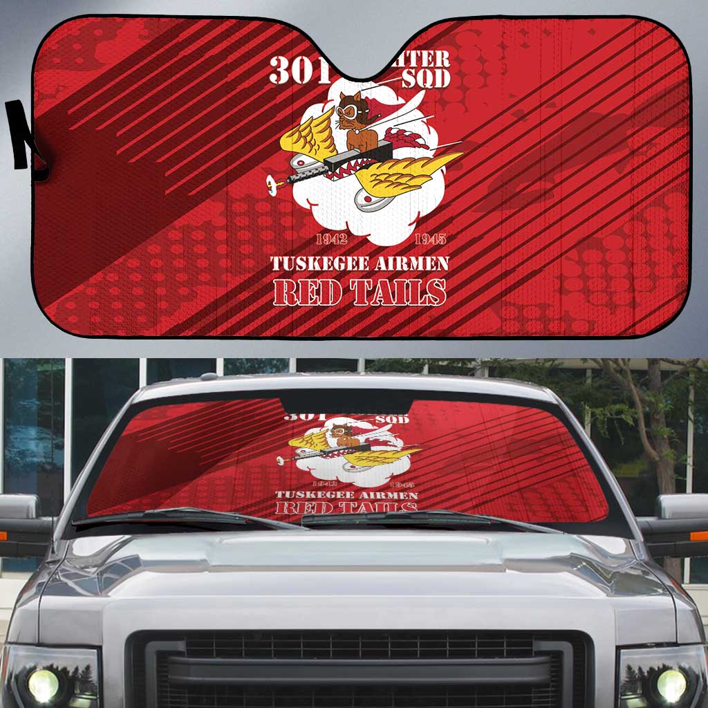 Tuskegee Airmen Red Tails Auto Sun Shade 301st Fighter Squadron - Red - Wonder Print Shop