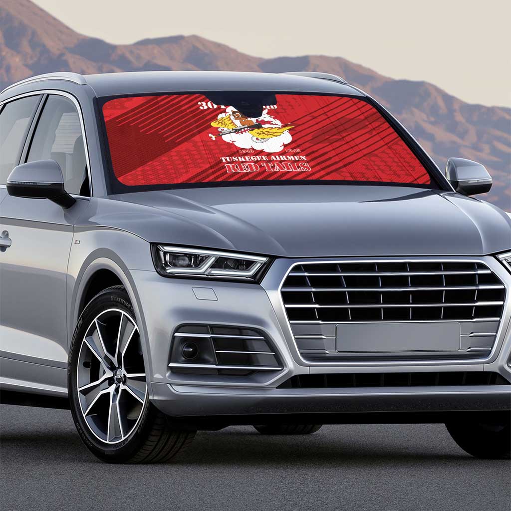 Tuskegee Airmen Red Tails Auto Sun Shade 301st Fighter Squadron - Red - Wonder Print Shop