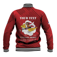 Personalized Tuskegee Airmen Red Tails Baseball Jacket 301st Fighter Squadron - Red - Wonder Print Shop